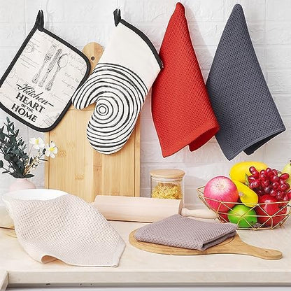 Homaxy 100% Cotton Waffle Weave Kitchen Dish Cloths 8-Pack - Image 6