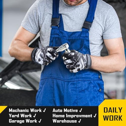 COOLJOB Mechanic Safety Work Gloves, Enhanced Anti-Slip Grip Tactical Gloves - Image 6