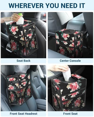Capolo Car Trash Can with Lid, Leakproof Car Garbage Can Car Trash Bag - Image 6