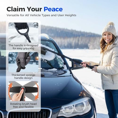 3 in 1 Car Snow Brush, Ice Scraper, Telescoping Snow Shovel - Image 7