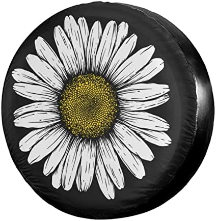 Daisy Flower Spare Tire Cover Wheel Tire Cover Fit Trailer, SUV and Many by Foruidea