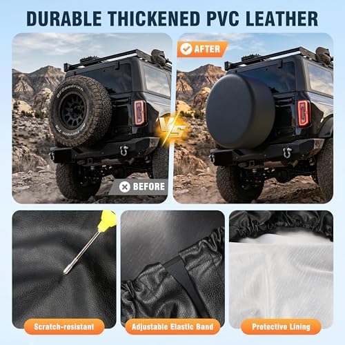 Moonet PVC Leather Spare Tire Wheel Cover Universal fit - Image 5