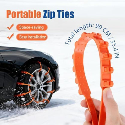 Universal Anti-Skid Snow Tire Chains, Heavy-Duty Anti Slip Tire Straps - Image 4