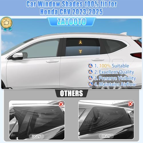 ZATOOTO Side Window Sunshades for Honda CRV 2023-2025, UV‑Block Breathable - Image 2