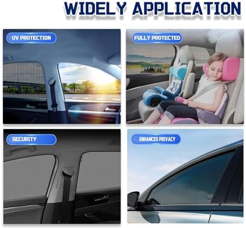 Car Rear Window Screens for Side Windows, 2 Pack Side Window Sun Shades - Image 5