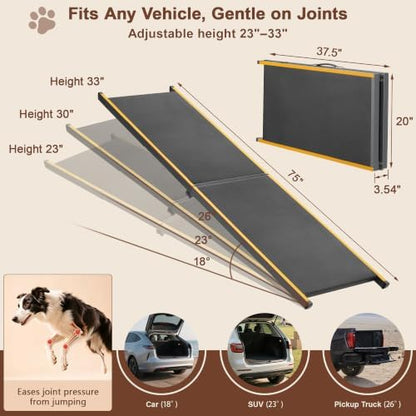 Dog Ramp for Car, Heavy Duty Steel Frame Folding Car Ramp - Image 3