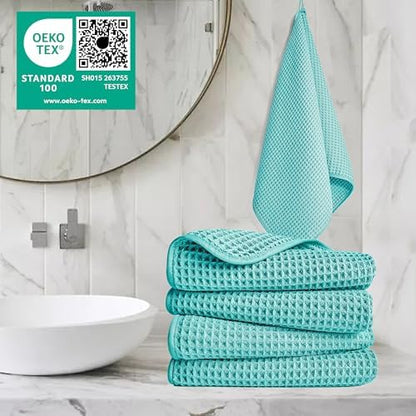 POLYTE 430 GSM Poly Blend Microfiber Quick Dry Waffle Hand Towel, 16x30 in - Image 2
