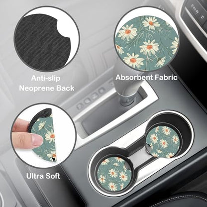 White Daisy Steering Wheel Cover - Image 4