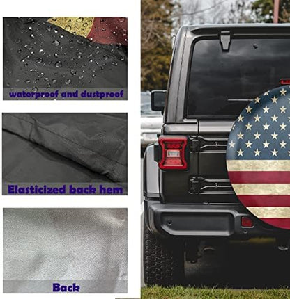 Retro American Flag Spare Tire Cover Fit - Image 3