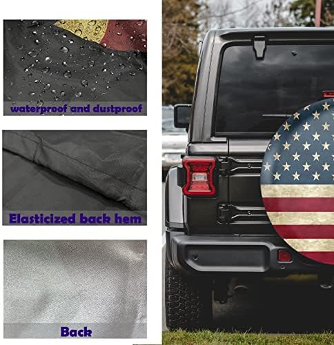 Retro American Flag Spare Tire Cover Fit - Image 3