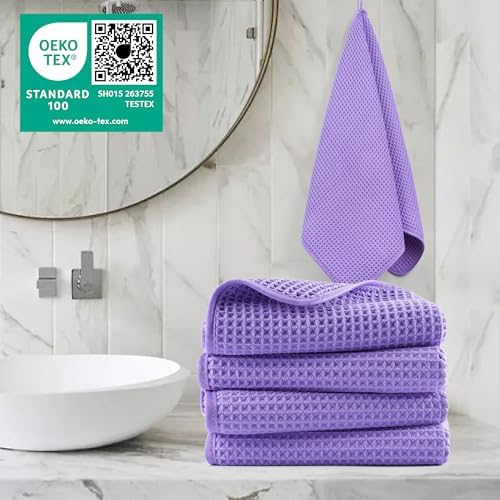 POLYTE 430 GSM Poly Blend Microfiber Quick Dry Waffle Hand Towel, 16x30 in - Image 2