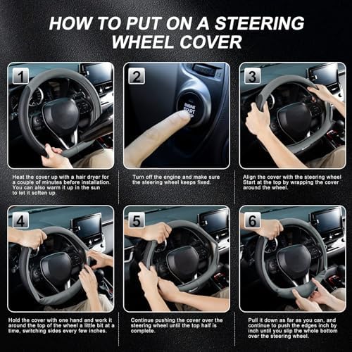 SEG Direct D Shaped Steering Wheel Cover 14.5-15 inch - Image 5