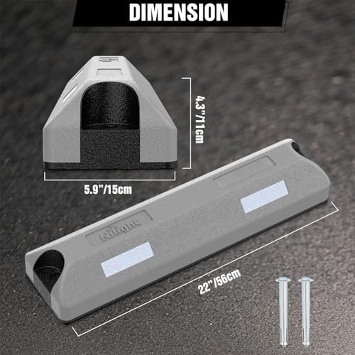 Nilight 22 Inch Rubber Parking Curbs, Heavy Duty Wheel Stops - Image 4