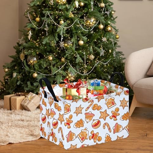 MAIZMZ Christmas Storage Basket, Kids Gifts Empty Baskets Gingerbread Santa - Image 3