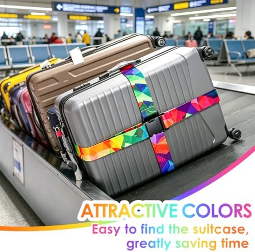 4 Pack Luggage Straps for Suitcases Adjustable Luggage Belt Suitcase Strap - Image 5