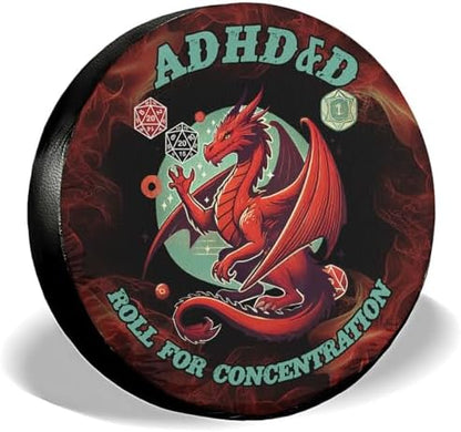 GENANY Dragon Dice Quote Thick PVC Leather Spare Tire Cover Size 17 by GENANY