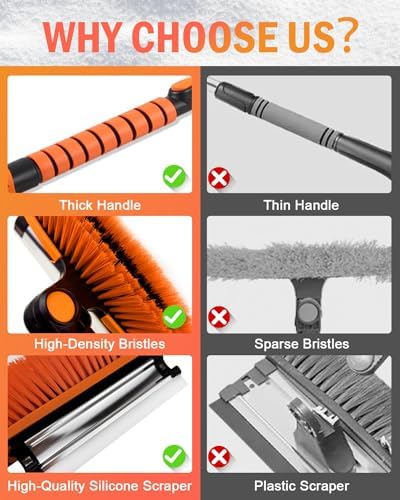 Ice Scrapers for Car Windshield, 180° Pivoting Snow Brush and Ice Scraper for - Image 6