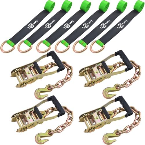 Trekassy Car Tie Down Straps for Trailers, 6 Pack 96 Inch Tire Straps, 4 Pack - Image 6