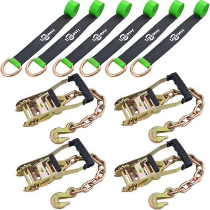 Trekassy Car Tie Down Straps for Trailers, 6 Pack 96 Inch Tire Straps, 4 Pack - Image 6