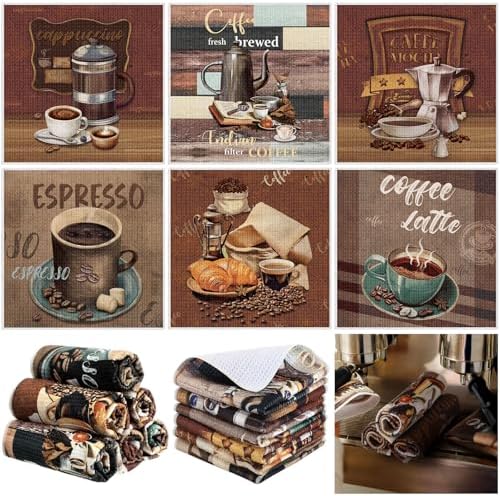Boyiee Set of 6 Barista Towels Espresso Machine Accessories Coffee Waffle Weave by Boyiee