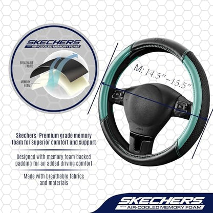 Skechers Air-Cooled Steering Wheel Cover, Air Cool Mesh Leather Car Steering - Image 4