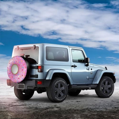 Funny Pink Donut Spare Tire Cover Doughnut Tire Wheel Covers Weatherproof - Image 3