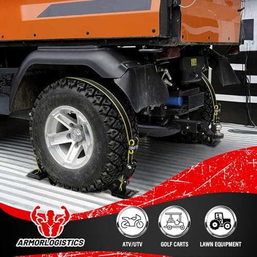 2Pack UTV Wheel Chock Tie-Down Kit, 2 in x 8 ft Heavy Duty Trailer Tire Straps - Image 6