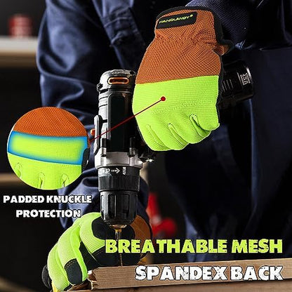 HANDLANDY Work Gloves for Men & Women, Utility Mechanic Working Gloves Touch - Image 3
