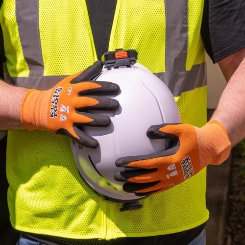 KLEIN TOOLS 60580 Work Gloves, Knit Dipped Cut Resistant ANSI A1 Nitrile Coated - Image 4