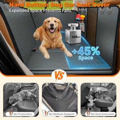URPOWER PU Leather Hard Bottom Dog Car Seat Cover, Back Seat Extender - Image 2