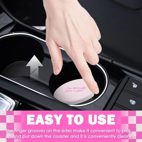 Car Cup Coasters 2-in-1 Style Set, 2.75-Inch Checkered Cup Holder Coasters - Image 5