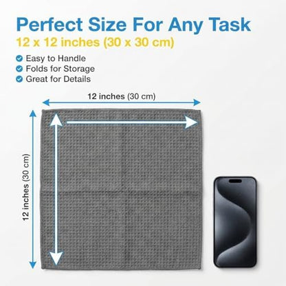 MIRACLEAN Waffle Weave Microfiber Towel, 12 x 12 inches, Barista Towels - Image 6