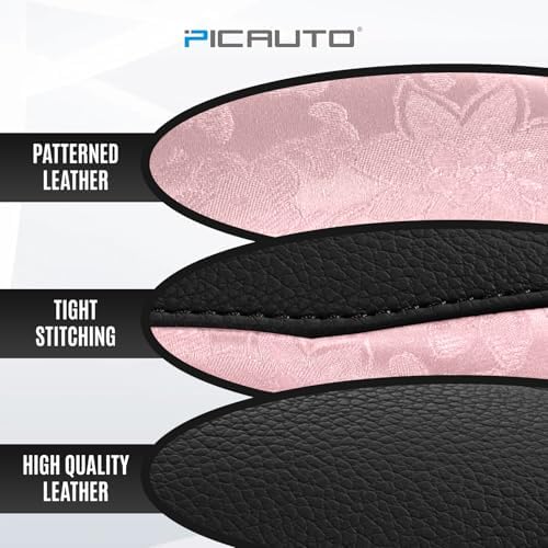 PIC AUTO Steering Wheel Cover, Universal Fit 14.5"–15.5", Soft PU Grain Leather - Image 4