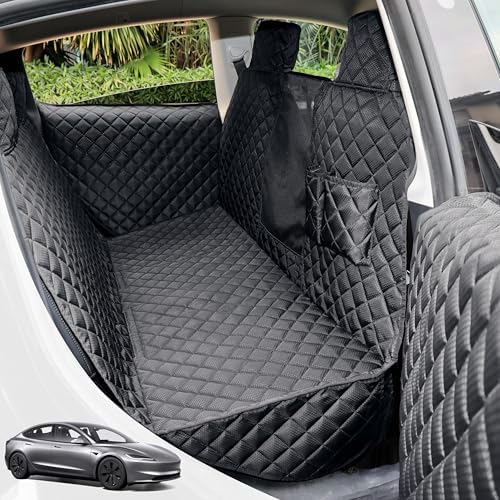 PETICON Dog Seat Cover for Tesla Model 3 & Y Back Seat + 2 Door Protectors by PETICON