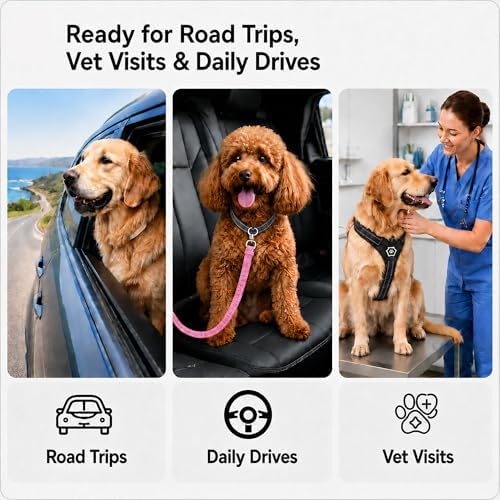 Dog Seat Belt 2Pcs, Retractable Pet Car Harness, Adjustable Dog Seat Belts - Image 7