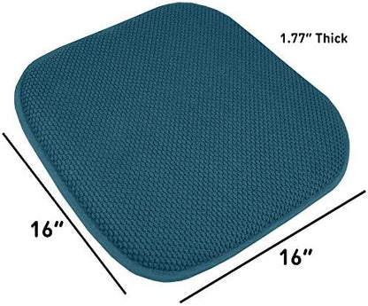 Sweet Home Collection Chair Cushion Memory Foam Pads Honeycomb Pattern Slip Non - Image 4