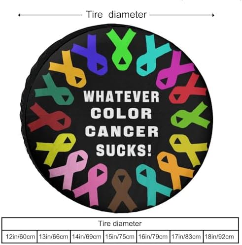Whatever Color Cancer Sucks Tire Covers, Dust-Proof Weatherproof Wheel Covers - Image 3
