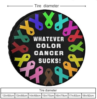 Whatever Color Cancer Sucks Tire Covers, Dust-Proof Weatherproof Wheel Covers - Image 3