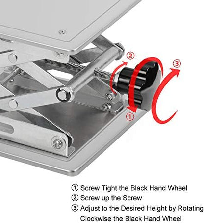 stonylab 9.8 x 9.8 inch Lab Scissors Jack, 250 x 250 mm Stainless Steel - Image 5