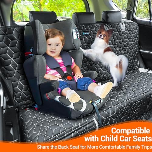 Meginc Dog Car Seat Cover-Waterproof Bench Back Seat Protector - Image 5