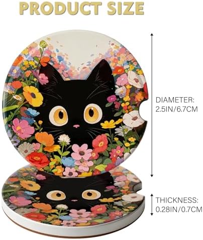 2 Pack Car Coasters for Cup Holders, Cute Car Accessories Interior - Image 4