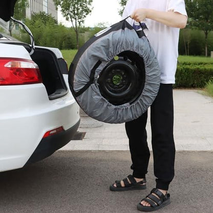 GXYWADY 4X Gray Universal Fit Tire Totes, Seasonal Spare Tire Cover, Portable - Image 7