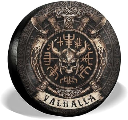 GENANY Viking Shield Emblem Thick PVC Leather Spare Tire Cover Size 18 by GENANY
