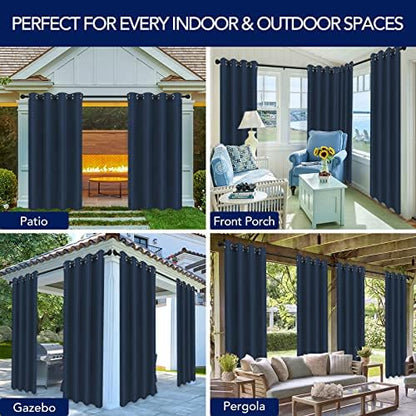 PureFit Outdoor Curtains for Patio Waterproof Weatherproof Outside Curtains - Image 5