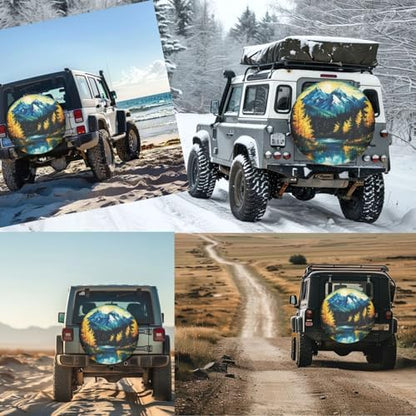 Starry Sky Blue Lake Spare Tire Cover - Image 7