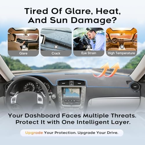 CARTIST Gray Dash Cover for 2006–2013 Lexus is 250 2nd Gen Dashboard Cover - Image 6