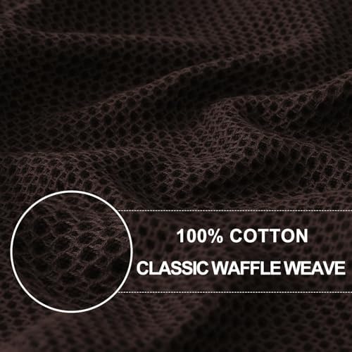 Homaxy 100% Cotton Waffle Weave Kitchen Dish Cloths 24-Pack, Dark Brown - Image 2