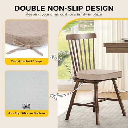 downluxe Indoor Chair Cushions for Dining Chairs, Kitchen Chair Pads - Image 4