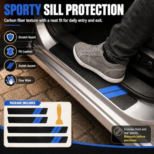 4PCS Car Door Entry Guard Sticker, Car Door Sill Protector - Image 6