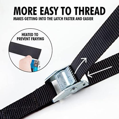 Cartman 1 in x 12 ft Lashing Straps, 12 Pack, 600 lb Break Strength - Image 3